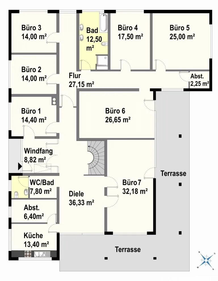 Immobilienangebot - Bobingen - Alle - Großzügige, ebenerdige Gewerbefläche in Bobingen - ideal für Kanzlei, Ing.-Büro, Personalwohnheim