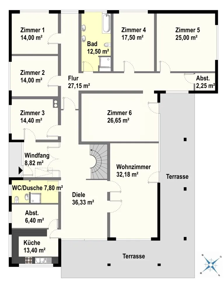 Immobilienangebot - Bobingen - Alle - Wohnen am Schloss in Bobingen! Großer Bungalow mit 7 Zimmer - viel Platz zum Leben und Arbeiten