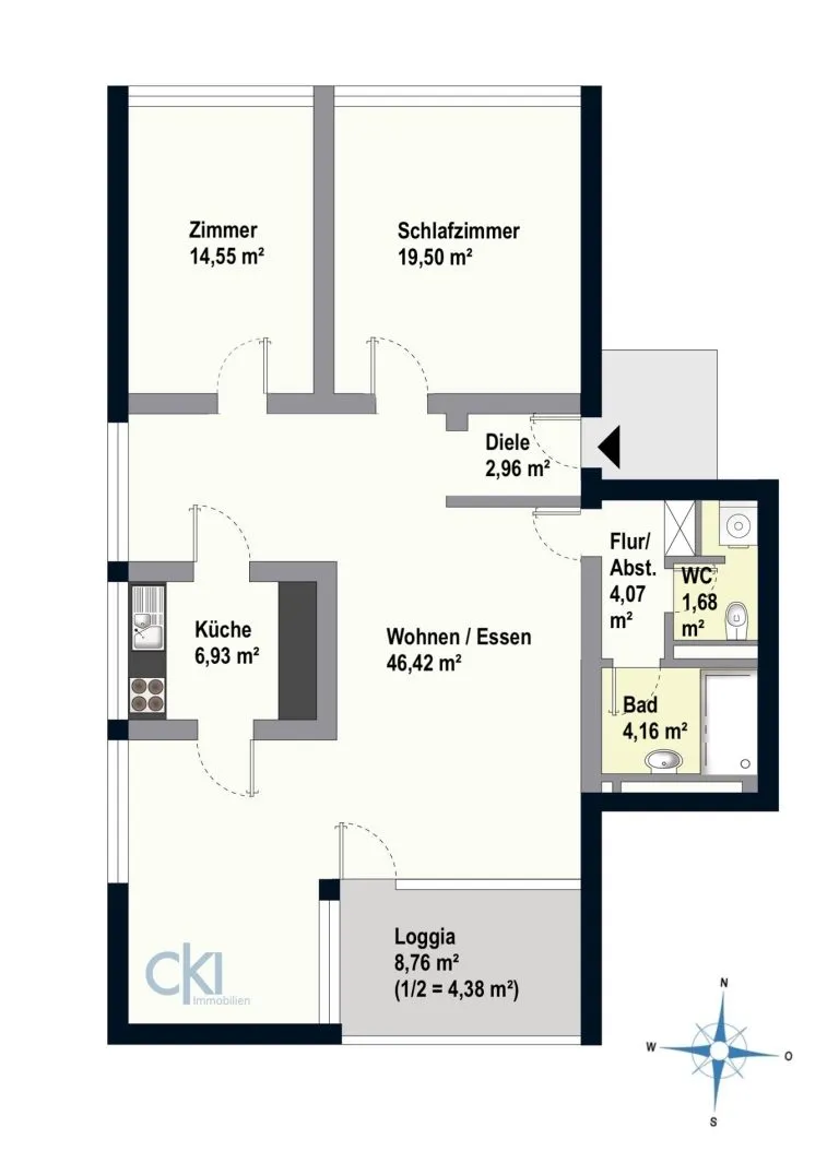 Immobilienangebot - Krailling - Alle - Provisionsfrei für Käufer!
Moderne 3 Zi.-ETW mit Südloggia in sehr ruhiger Ortsrandlage in Krailling