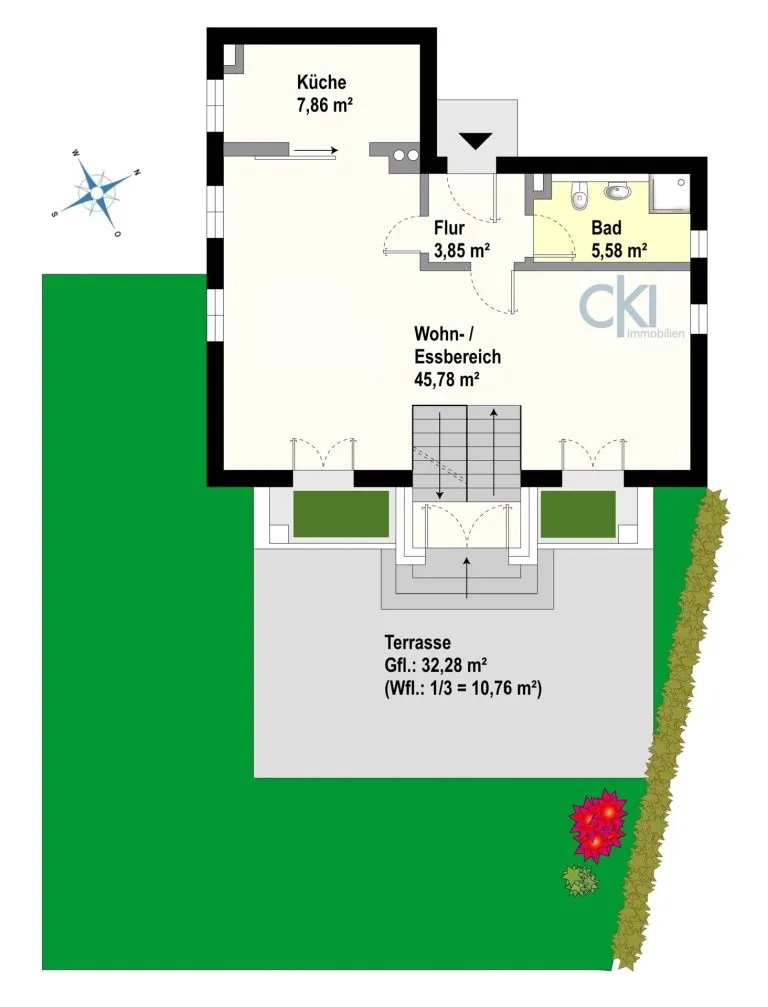 Immobilienangebot - Krailling - Alle - Großzügige Maisonette-Wohnung mit zwei taghellen Hobbyräumen und Zugang zur Würm in Krailling