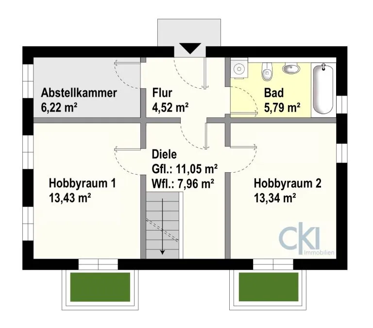 Immobilienangebot - Krailling - Alle - Großzügige Maisonette-Wohnung mit zwei taghellen Hobbyräumen und Zugang zur Würm in Krailling