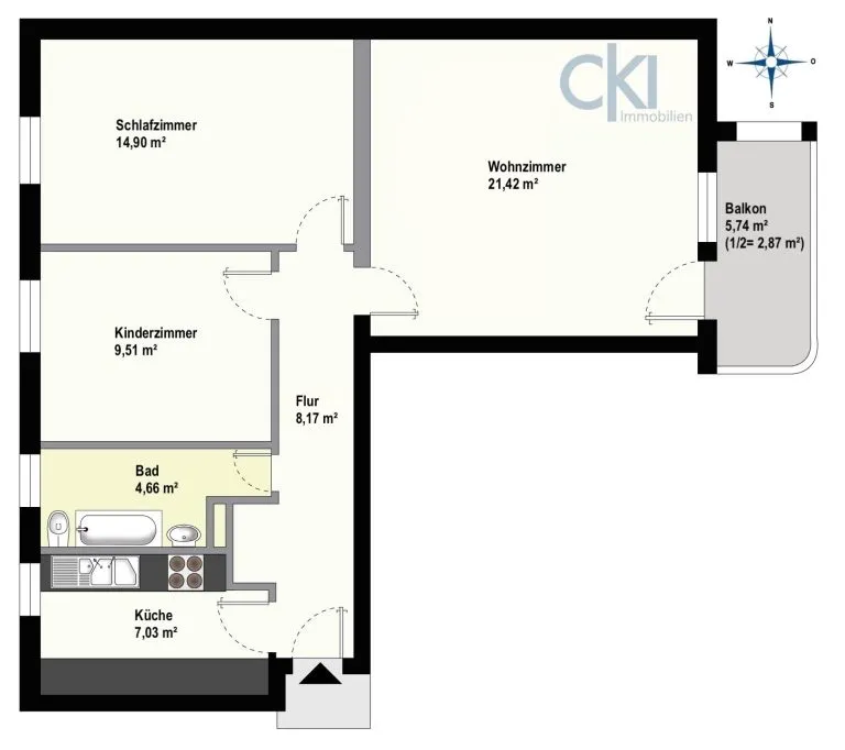Immobilienangebot - München - Alle - München-Laim! 
Freie, renovierungsbedürftige
3 Zi.-Wohnung mit Ostbalkon